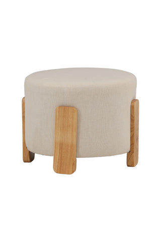 Coffey Ottoman/Puff - Natur / Vitt Linne