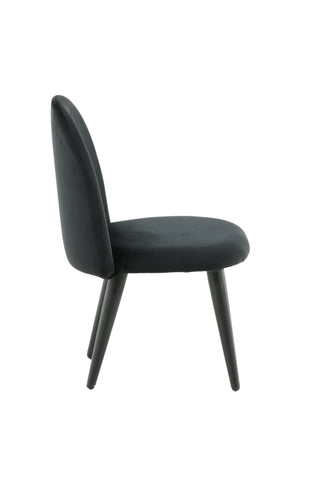 Velvet Dining Chair XXS 2-pack - Black Velvet