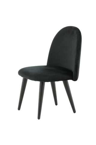 Velvet Dining Chair XXS 2-pack - Black Velvet