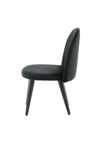 Velvet Dining Chair XXS 2-pack - Black Velvet