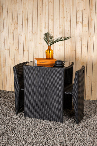 Venture Home Savanna - Caféset- Svart - Wicker -