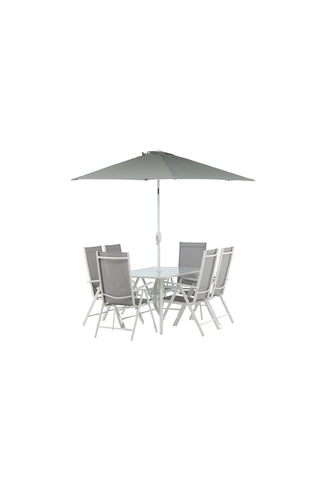 Venture Home Brekki - Dining Set inc. Paraply- Vit - Aluminium -