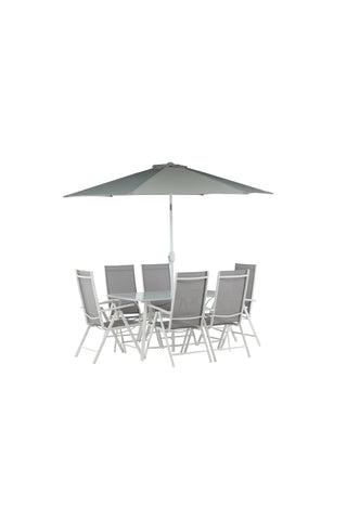 Venture Home Brekki - Dining Set inc. Paraply- Vit - Aluminium -