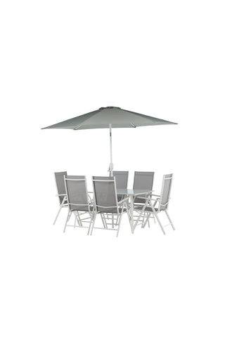 Venture Home Brekki - Dining Set inc. Paraply- Vit - Aluminium -