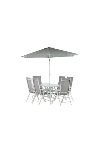 Venture Home Brekki - Dining Set inc. Paraply- Vit - Aluminium -