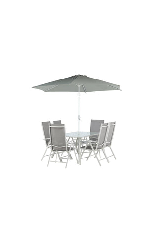 Venture Home Brekki - Dining Set inc. Paraply- Vit - Aluminium -