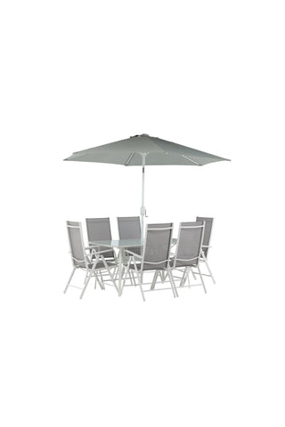 Venture Home Brekki - Dining Set inc. Paraply- Vit - Aluminium -