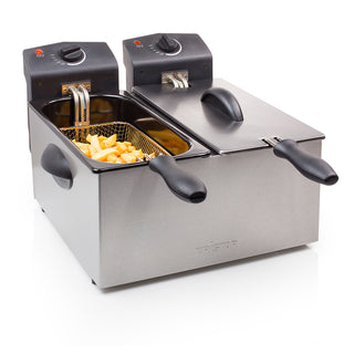 Fritös Dubbel 2x3L 2x1800W Rostfri