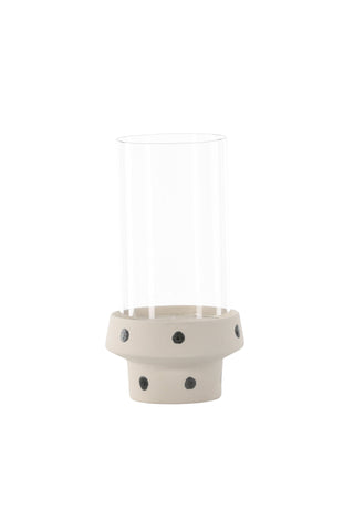 Venture Home Davida lykta - vita/svarta prickar/klart glas - 15*H29cm