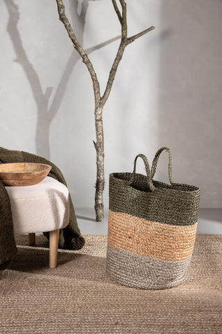 Venture Home Kanpur Jute - 45*ø35- -Rund-Naturlig/Grön