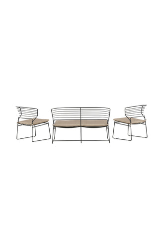 Venture Home Milano Loungeset Aluminium - Svart / Sand