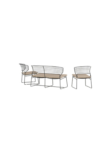 Venture Home Milano Loungeset Aluminium - Svart / Sand