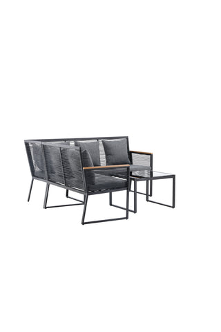 Venture Home Dallas Lounge set - Svart / Grå Polyester