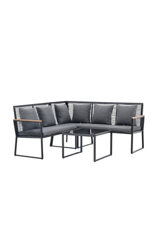 Venture Home Dallas Lounge set - Svart / Grå Polyester