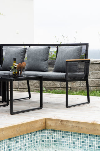 Venture Home Dallas Lounge set - Svart / Grå Polyester