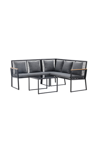 Venture Home Dallas Lounge set - Svart / Grå Polyester