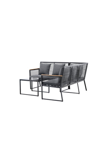 Venture Home Dallas Lounge set - Svart / Grå Polyester