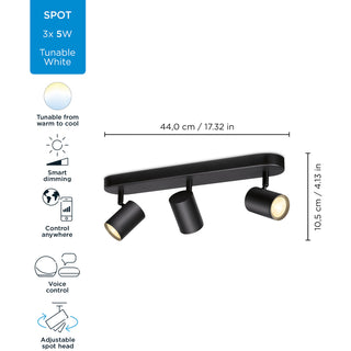 WiZ WiFi Imageo Spot 3x5W Kall-Varmvit