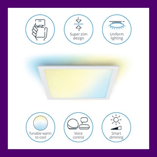 WiZ WiFi Panel Square 12W 1000ml Varm-kallvit Vit