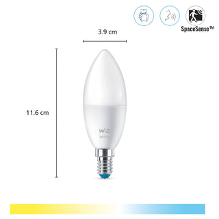 WiZ WiFi Smart LED E14 Kron 40W Varm-kallvit 470 lm 3 pack