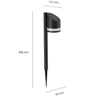 Fyve Trädgårdslampa Vinklad Solcell Ultra Efficient LED 200lm Svart