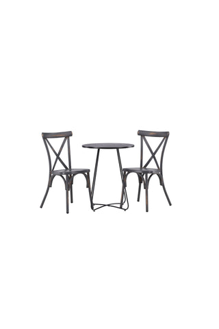 Venture Home Bacong Cafetable Steel - Svart / Rund ø60** +Tablas Matstol Aluminium - Svart / _2