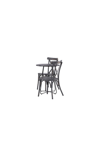 Venture Home Bacong Cafetable Steel - Svart / Rund ø60** +Tablas Matstol Aluminium - Svart / _2