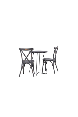 Venture Home Bacong Cafetable Steel - Svart / Rund ø60** +Tablas Matstol Aluminium - Svart / _2