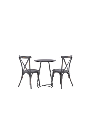 Venture Home Bacong Cafetable Steel - Svart / Rund ø60** +Tablas Matstol Aluminium - Svart / _2