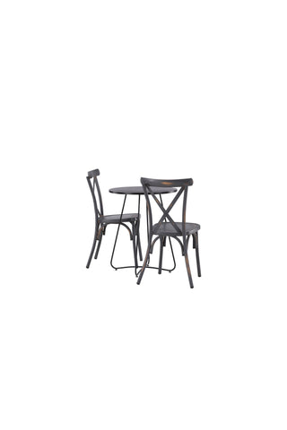 Venture Home Bacong Cafetable Steel - Svart / Rund ø60** +Tablas Matstol Aluminium - Svart / _2