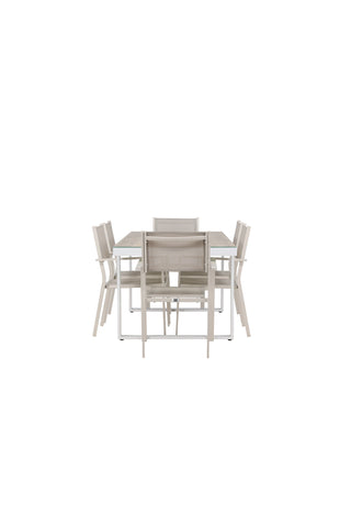 Venture Home Merlo Matbord - Vit/Whitewash +Copacabana Stacking Chair - Beige/Beige _6