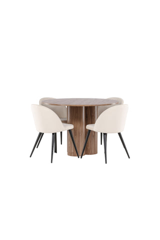 Olivia Dining Table with Velvet Dining Chair