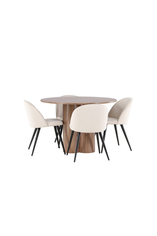 Olivia Dining Table with Velvet Dining Chair