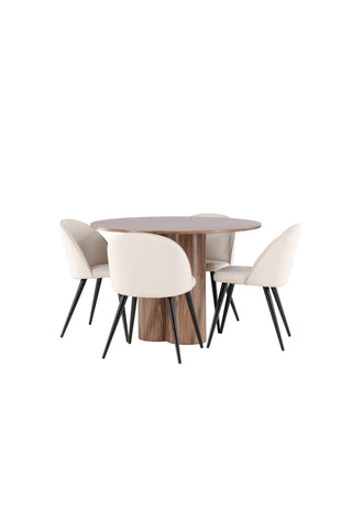 Olivia Dining Table with Velvet Dining Chair