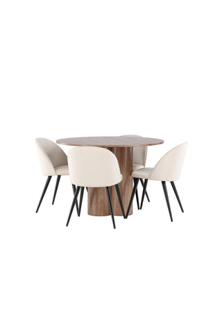 Olivia Dining Table with Velvet Dining Chair