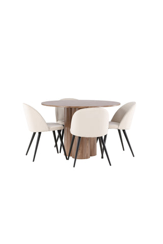 Olivia Dining Table with Velvet Dining Chair