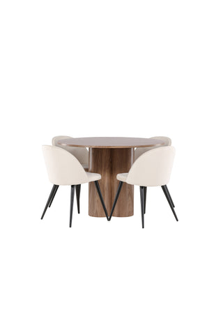 Olivia Dining Table with Velvet Dining Chair