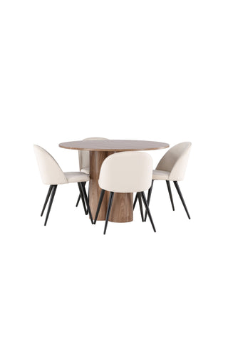 Olivia Dining Table with Velvet Dining Chair