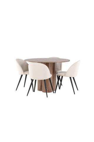 Olivia Dining Table with Velvet Dining Chair