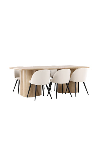 Olivia Dining Table with Velvet Dining Chair