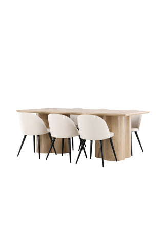 Olivia Dining Table with Velvet Dining Chair