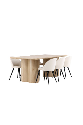 Olivia Dining Table with Velvet Dining Chair