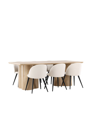 Olivia Dining Table with Velvet Dining Chair