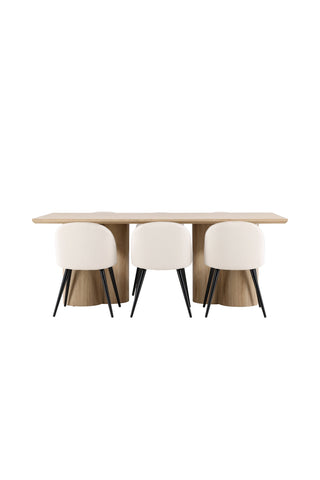 Olivia Dining Table with Velvet Dining Chair