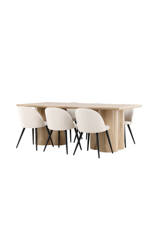 Olivia Dining Table with Velvet Dining Chair