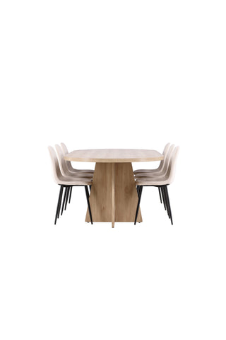 Bootcut Dining Table with Polar Dining Chair