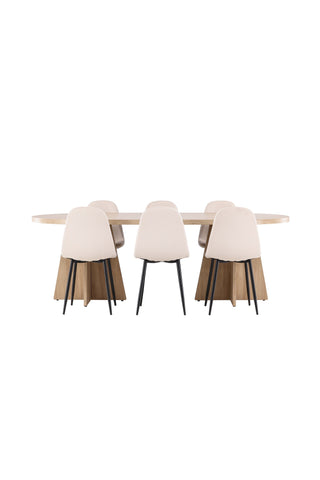 Bootcut Dining Table with Polar Dining Chair