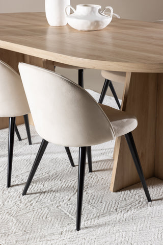 Bootcut Dining Table with Velvet Dining Chair