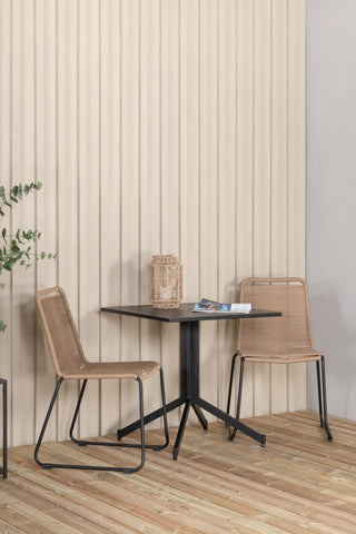 Way cafébord 70*70+Lindos Stacking Chair - Black Alu / Latte Rope_2