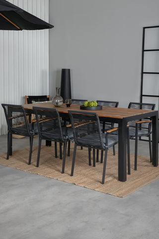 Venture Home Bois Matbord 205*90cm - Svarta Ben / Acacia +Dallas Dining Chair_6